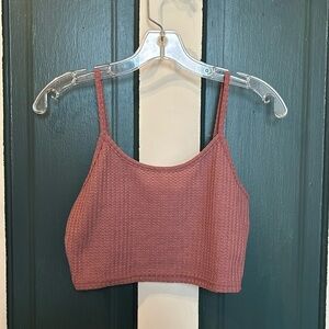 Semi-Sheer Knit Crop Tank